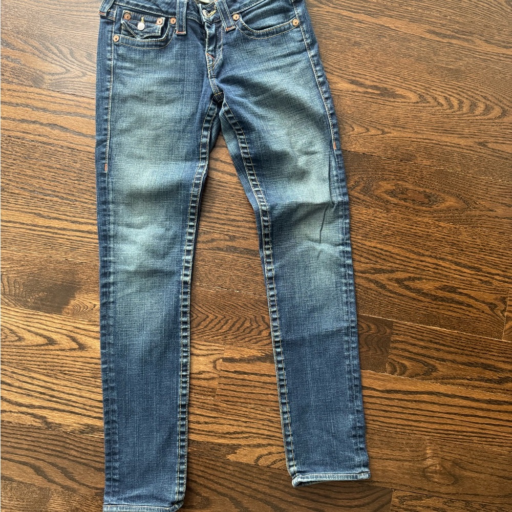 True Religion Blue Skinny Jeans with Distressed Details Julie Low Rise